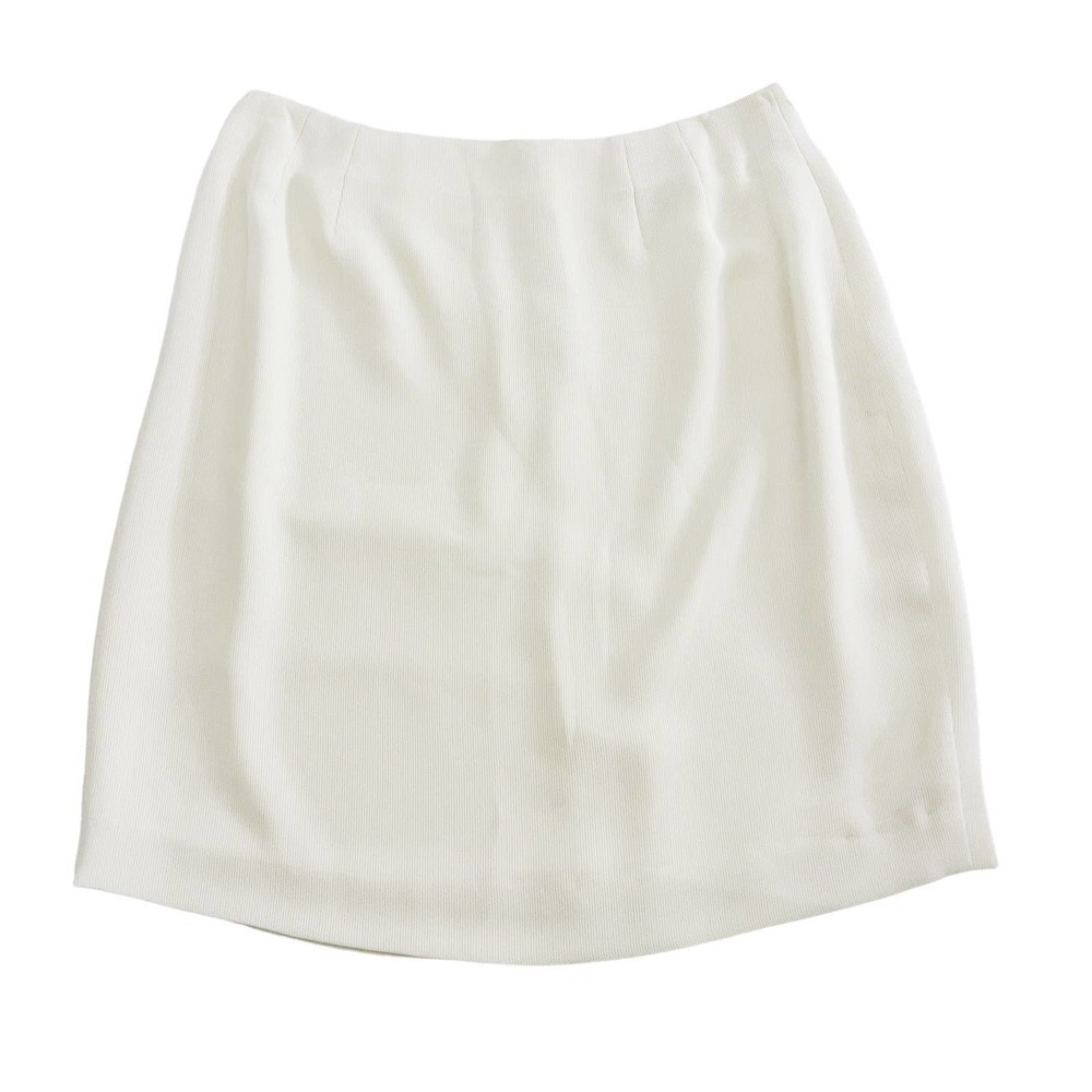 Emanuel Ungaro Cream Pencil Skirt Back Slit SZ14/48